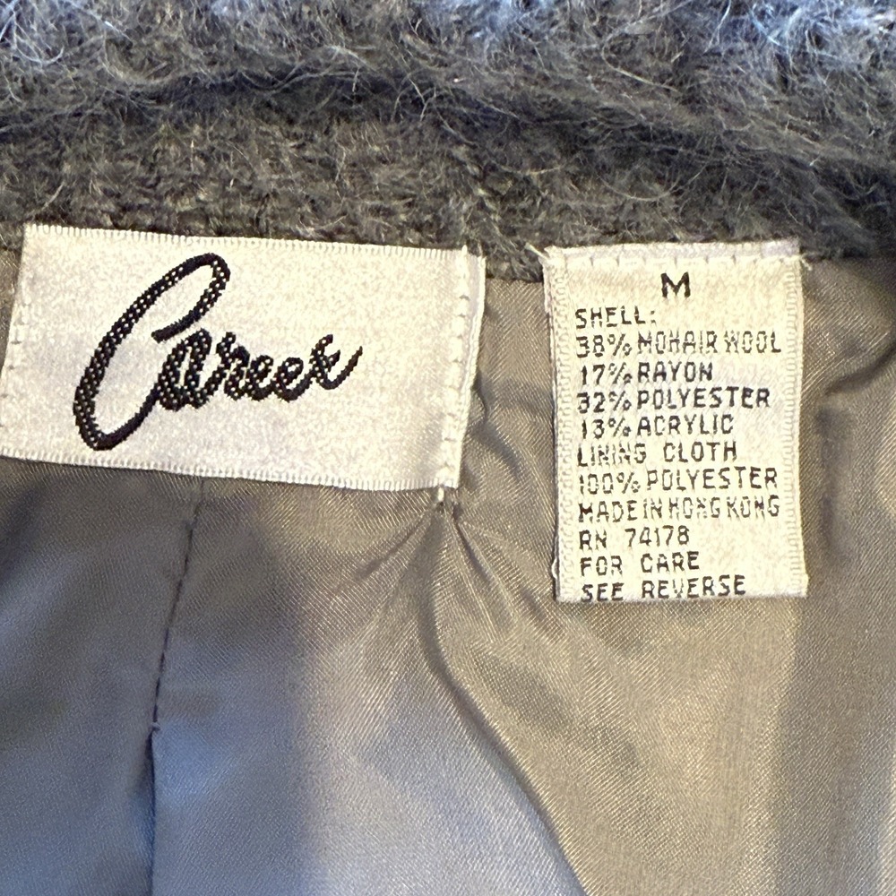 VTG Chunky Fuzzy Open Sweater Jacket Cardigan by Career Franklin - Picture 5 of 11